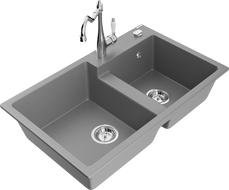 Mexen Tomas Granit-Spullsteen mat 2-Komeren mat engem Kichekran Carla, gro - 6516-71-670700-00