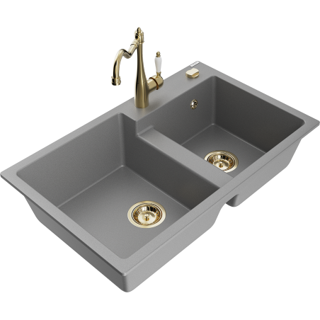 Mexen Tomas 2-Kummer Granit Spullsteen mat Kichenduch Carla, gro - 6516-71-670700-50