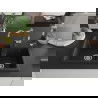 Mexen Tomas granite sink 2-chamber with Carla kitchen tap, black/silver metallic - 6516-73-670700-00