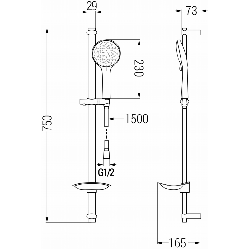 Mexen Sabre DB74 conjunto de baño, negro - 72103DB74-70