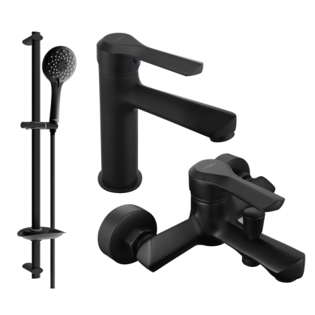 Mexen Sabre DB74 Bath Set, Black - 72103DB74-70