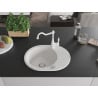 Mexen Kevin granite sink 1-bowl with drainer and kitchen tap Carla, white - 6517-20-670700-20