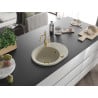 Mexen Kevin granit sink single-basin with drainer and kitchen faucet Carla, beige - 6517-69-670700-50