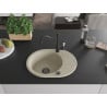 Mexen Kevin granite kitchen sink with 1 bowl with drainer and kitchen faucet Carla, beige - 6517-69-670700-70