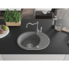 Mexen Kevin fregadero de granito de 1 seno con escurridor y grifo de cocina Carla, gris - 6517-71-670700-71