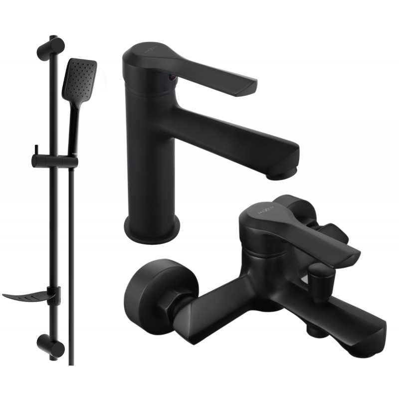 Mexen Sabre DF62 Badewannensatz, schwarz - 72103DF62-70