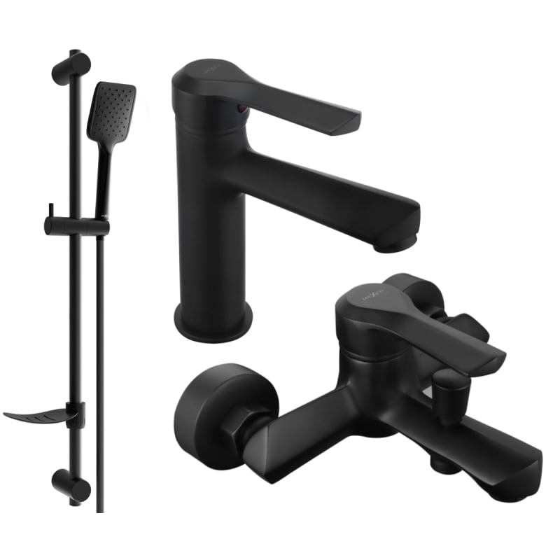 Mexen Sabre DF62 Bathtub Set, Black - 72103DF62-70