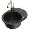 Mexen Kevin Granitspull fir d'Kichen mat enger Schossel an Oflaus, Carla, schwaarz/goud Metallik - 6517-75-670700-50-B