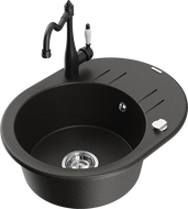 Mexen Kevin νεροχύτης γρανίτης 1-χώρο με αποστραγγιστή και μπαταρία