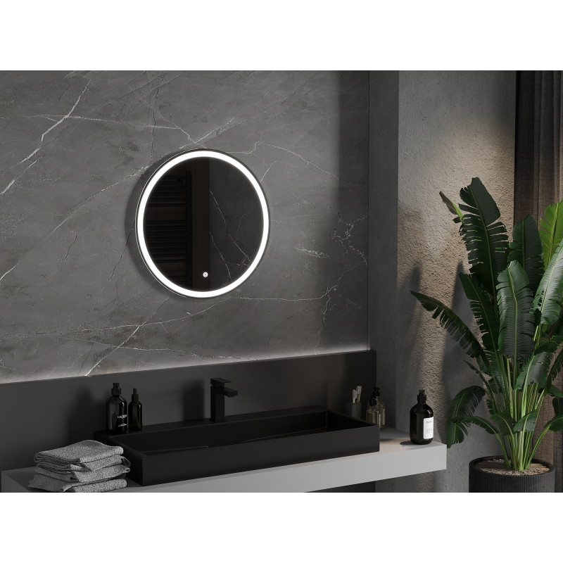 Mexen Gobi beleuchteter Badezimmer-Spiegel, rund 60 cm, LED 6000K, Antibeschlag - 9801-060-060-611-00
