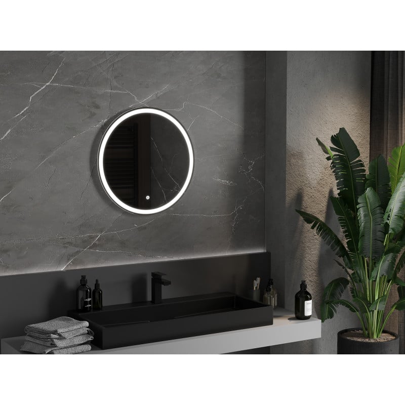 Mexen Gobi miroir de salle de bain éclairé, rond 60 cm, LED 6000K, anti-buée - 9801-060-060-611-00