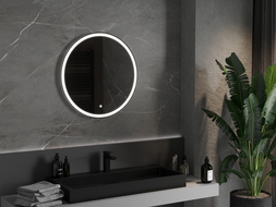 Mexen Gobi verlichte ronde badkamerspiegel, 70 cm, LED 6000K, anti-condens - 9801-070-070-611-00