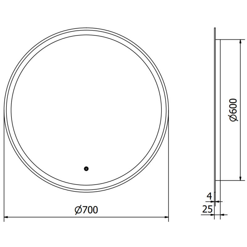 Mexen Gobi lustro łazienkowe podświetlane, okrągłe 70 cm, LED 6000K, antypara - 9801-070-070-611-00