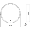 Mexen Gobi beleuchteter Badezimmerspiegel, rund 70 cm, LED 6000K, Antibeschlag - 9801-070-070-611-00