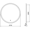 Mexen Gobi ronde verlichte badkamerspiegel, 70 cm, LED 6000K, anti-condens - 9801-070-070-611-00