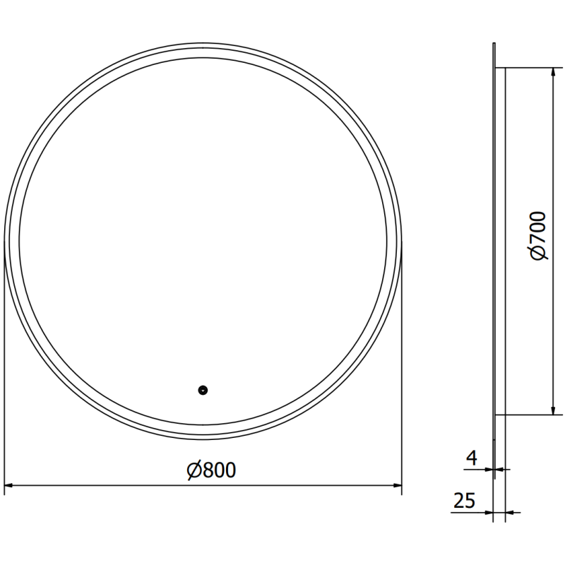 Mexen Gobi specchio da bagno illuminato, rotondo 80 cm, LED 6000K, antiappannamento - 9801-080-080-611-00