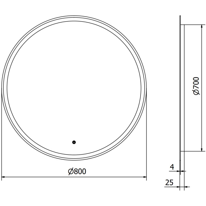 Mexen Gobi verlicht, rond badkamer spiegel 80 cm, LED 6000K, anti-condens - 9801-080-080-611-00