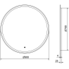 Mexen Gobi beleuchteter runder Badezimmerspiegel, 80 cm, LED 6000K, Antibeschlag - 9801-080-080-611-00