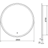 Mexen Gobi verlichte badkamerspiegel, rond 80 cm, LED 6000K, antivermogen - 9801-080-080-611-00