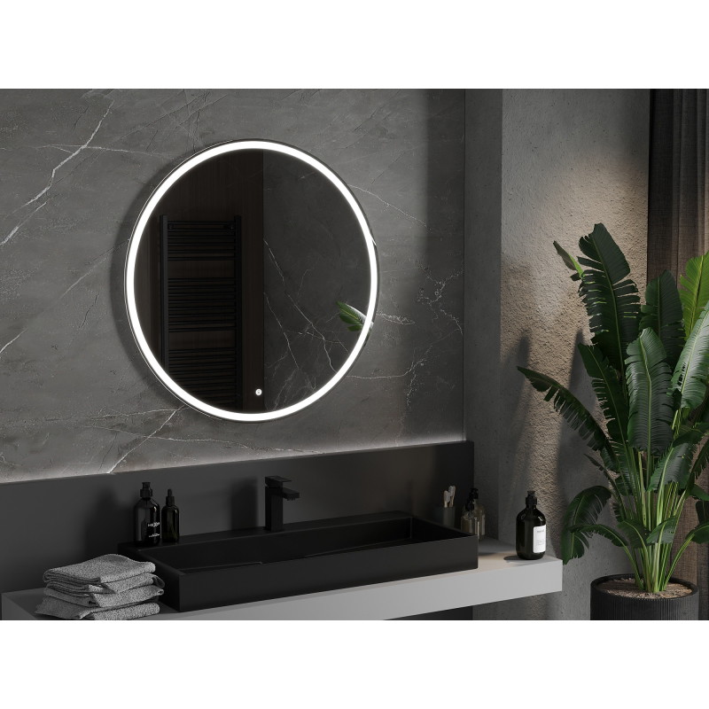 Mexen Gobi miroir de salle de bain éclairé, rond 90 cm, LED 6000K, antibuée - 9801-090-090-611-00