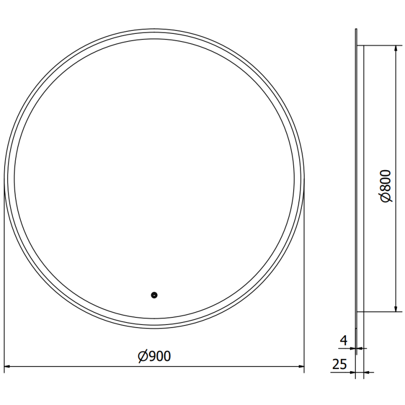 Mexen Gobi lustro łazienkowe podświetlane, okrągłe 90 cm, LED 6000K, antypara - 9801-090-090-611-00