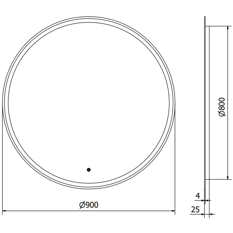 Mexen Gobi ronde verlichte badkamerspiegel, 90 cm, LED 6000K, anti-condens - 9801-090-090-611-00