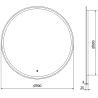 Mexen Gobi verlicht badkamer spiegel, rond 90 cm, LED 6000K, anti-condens - 9801-090-090-611-00