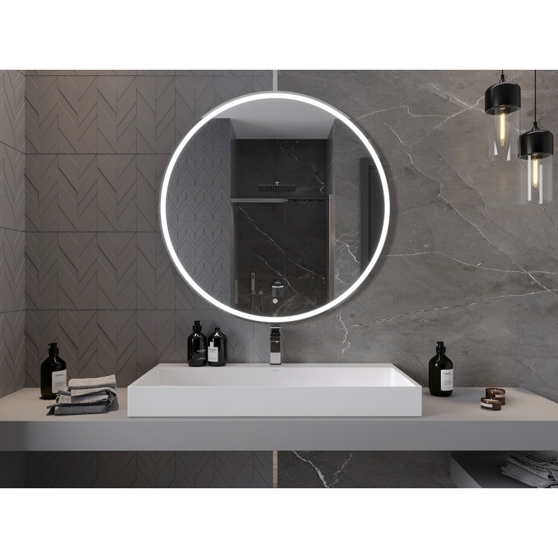 Mexen Gobi beleuchteter Badezimmerspiegel, rund 100 cm, LED 6000K, Antibeschlag - 9801-100-100-611-00