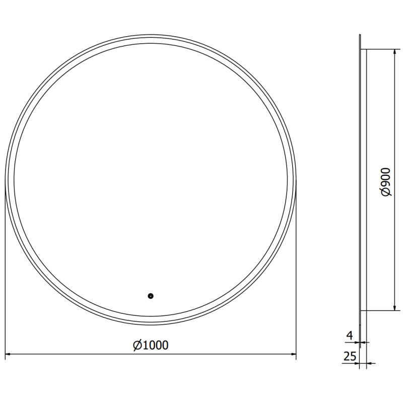 Mexen Gobi illuminated bathroom mirror, round 100 cm, LED 6000K, anti-fog - 9801-100-100-611-00