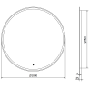 Mexen Gobi miroir de salle de bain éclairé, rond 100 cm, LED 6000K, antibuée - 9801-100-100-611-00