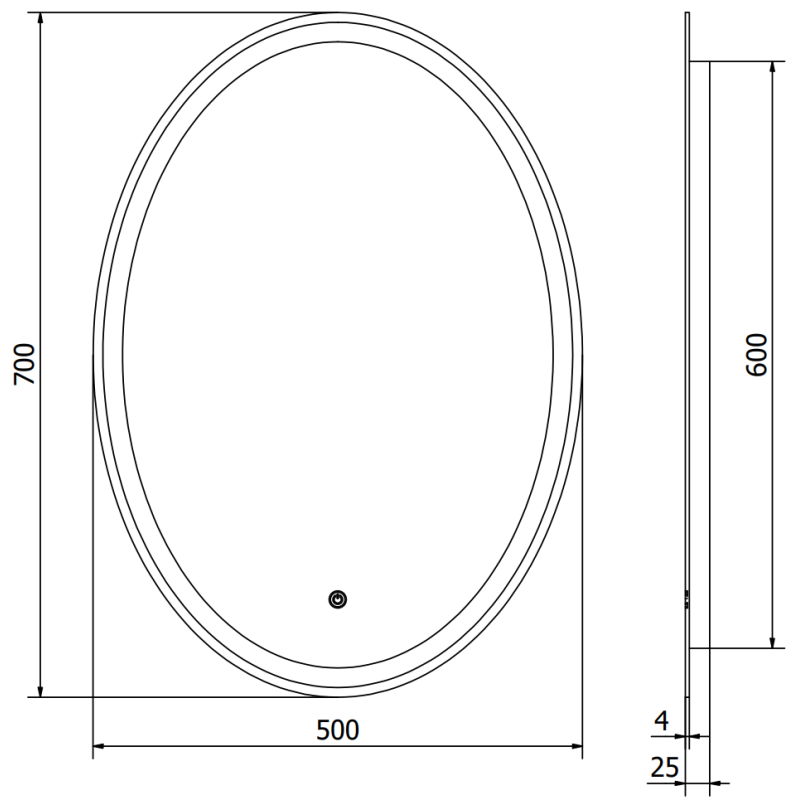 Mexen Elz lustro łazienkowe podświetlane 50 x 70 cm, LED 6000K, antypara - 9802-050-070-611-00