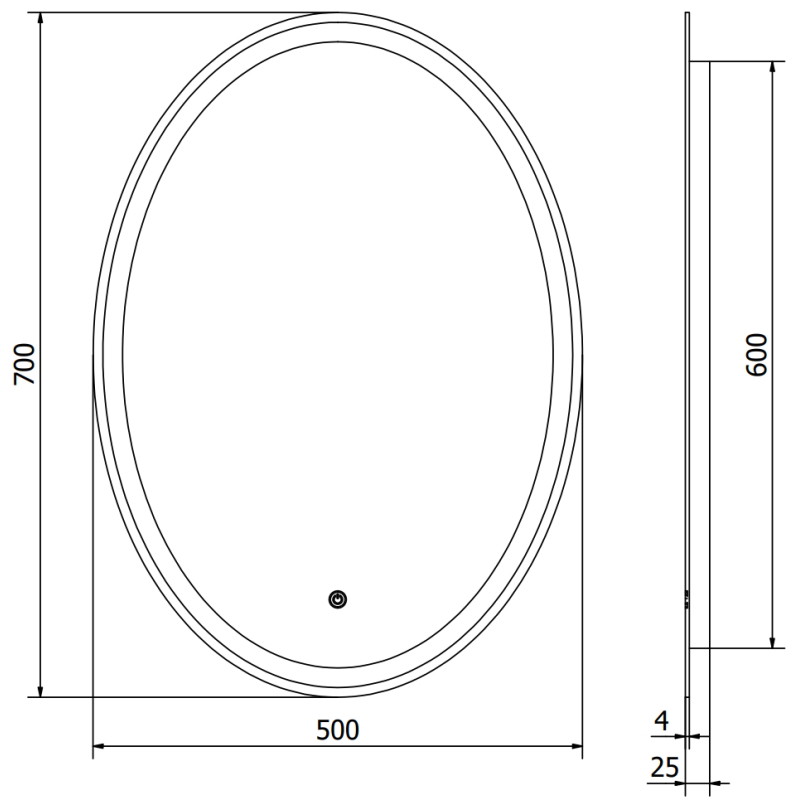 Mexen Elz miroir de salle de bain rétroéclairé 50 x 70 cm, LED 6000K, anti-buée - 9802-050-070-611-00