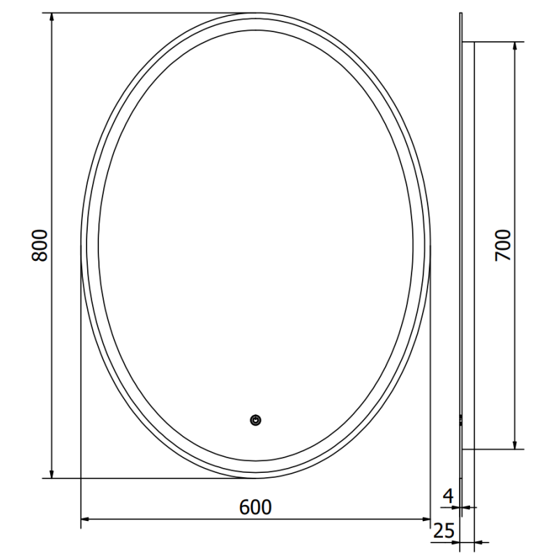 Mexen Elz φωτιζόμενος καθρέφτης μπάνιου 60 x 80 cm, LED 6000K, αντιθαμβωτικός