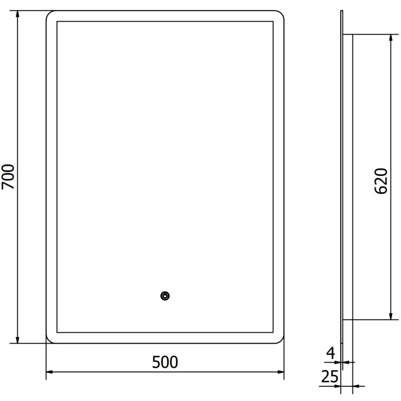 Mexen Navia verlichte badkamerspiegel 50 x 70 cm, LED 6000K, anti-mist - 9803-050-070-611-00