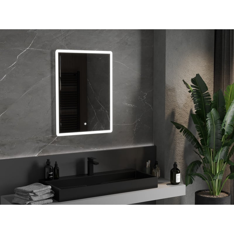 Mexen Navia lustro łazienkowe podświetlane 60 x 80 cm, LED 6000K, antypara - 9803-060-080-611-00