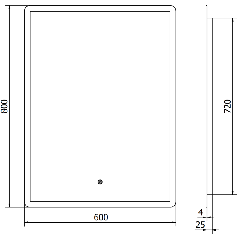 Mexen Navia lustro łazienkowe podświetlane 60 x 80 cm, LED 6000K, antypara - 9803-060-080-611-00