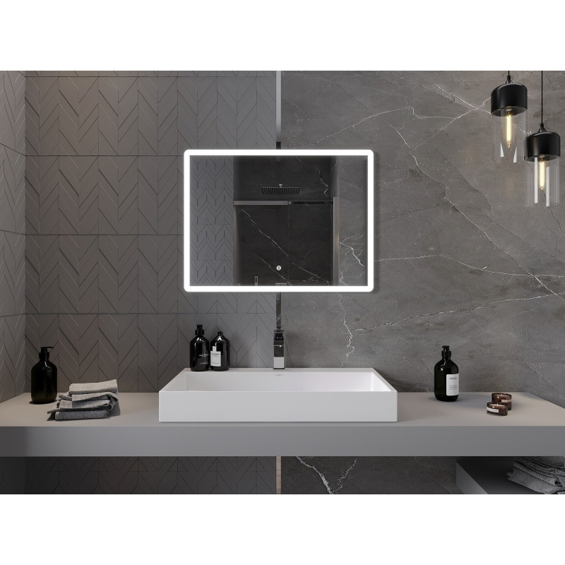 Mexen Navia espejo de baño iluminado 80 x 60 cm, LED 6000K, antivaho - 9803-080-060-611-00