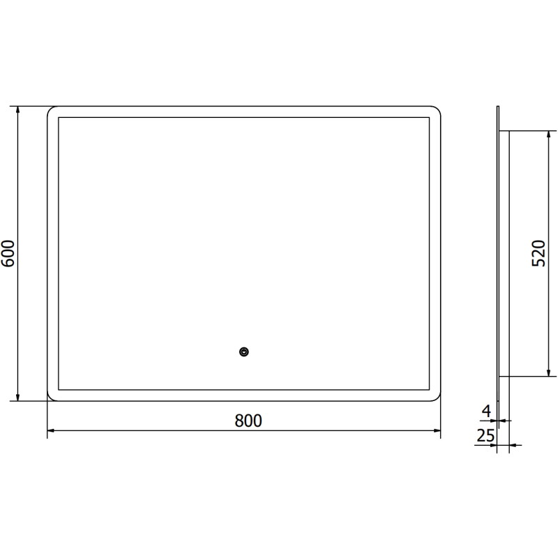 Mexen Navia espejo de baño iluminado 80 x 60 cm, LED 6000K, antivaho - 9803-080-060-611-00