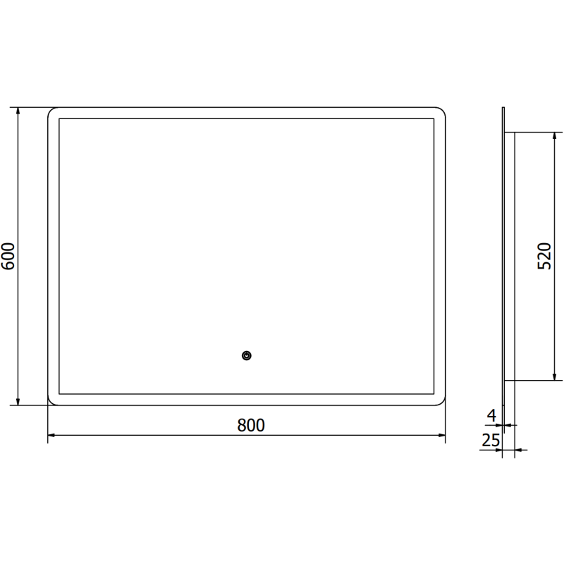 Mexen Navia lustro łazienkowe podświetlane 80 x 60 cm, LED 6000K, antypara - 9803-080-060-611-00