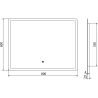 Mexen Navia espejo de baño iluminado 80 x 60 cm, LED 6000K, antivaho - 9803-080-060-611-00