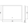 Mexen Navia miroir de salle de bain rétroéclairé 80 x 60 cm, LED 6000K, antibuée - 9803-080-060-611-00