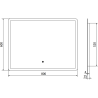 Mexen Navia valgustatud vannitoa peegel 80 x 60 cm, LED 6000K, auruvastane - 9803-080-060-611-00