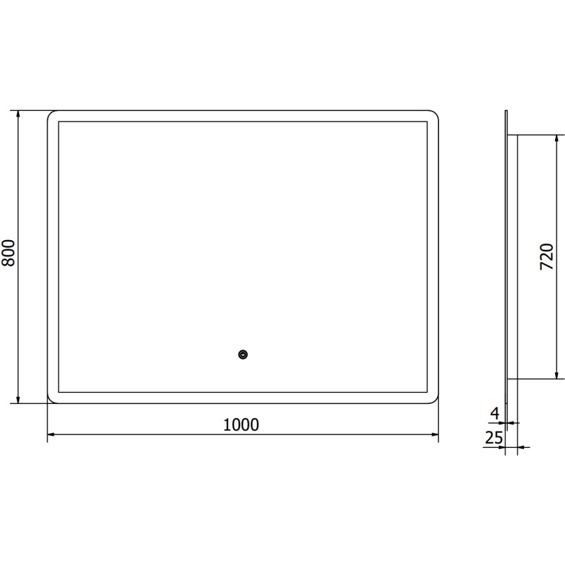 Mexen Navia upplyst badrumsspegel 100 x 80 cm, LED 6000K, antidimma - 9803-100-080-611-00
