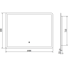 Mexen Navia vannas istabas spogulis ar apgaismojumu 100 x 80 cm, LED 6000K, pretmiglas - 9803-100-080-611-00