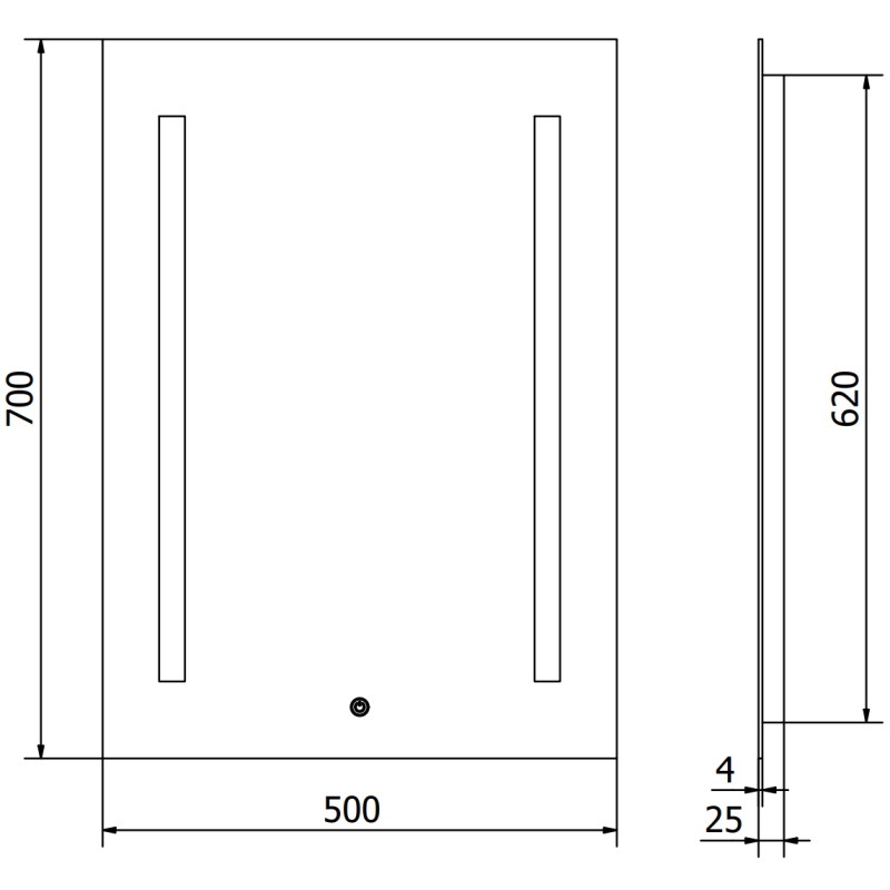 Mexen Remi lustro łazienkowe podświetlane 50 x 70 cm, LED 6000K, antypara - 9804-050-070-611-00