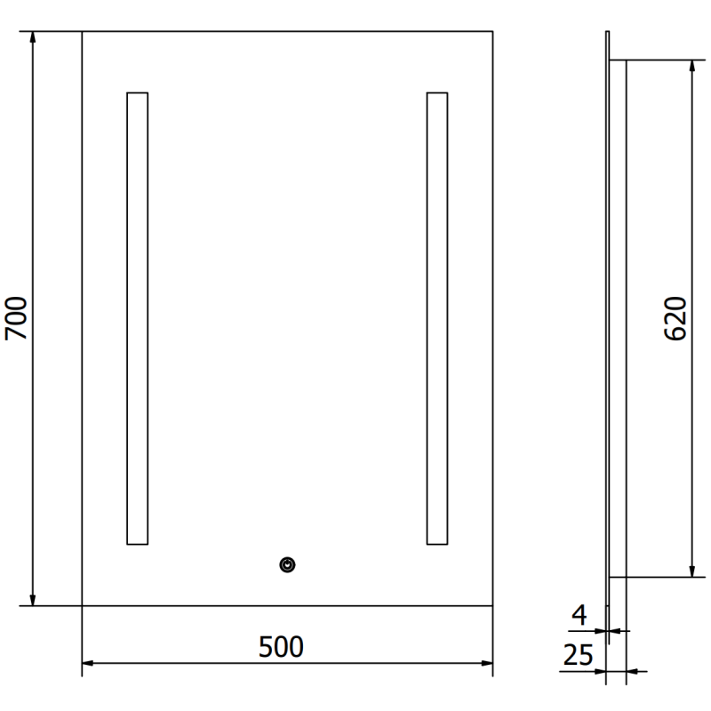 Mexen Remi specchio da bagno retroilluminato 50 x 70 cm, LED 6000K, antiappannamento - 9804-050-070-611-00