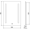 Mexen Remi beleuchteter Badezimmerspiegel 50 x 70 cm, LED 6000K, Antibeschlag - 9804-050-070-611-00