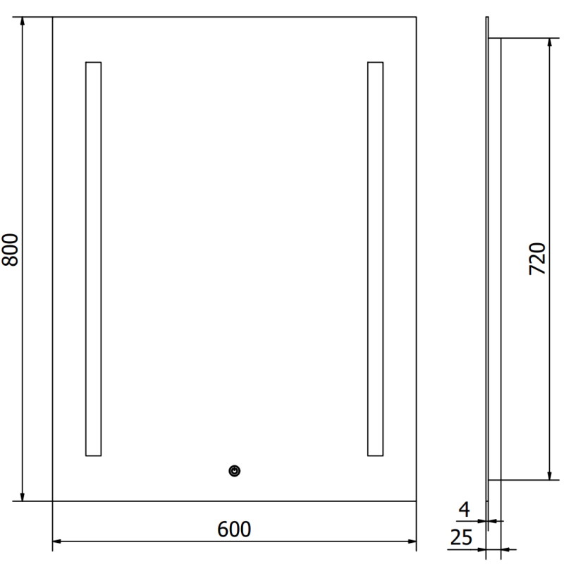 Mexen Remi badkamerspiegel met verlichting 60 x 80 cm, LED 6000K, anti-condensatie - 9804-060-080-611-00
