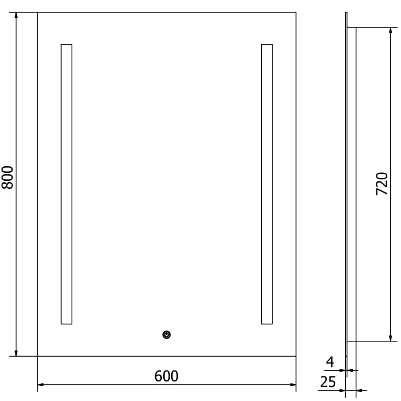 Mexen Remi valgustatud vannitoa peegel 60 x 80 cm, LED 6000K, udutõrje - 9804-060-080-611-00