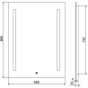 Mexen Remi beleuchteter Badezimmerspiegel 60 x 80 cm, LED 6000K, Antibeschlag - 9804-060-080-611-00